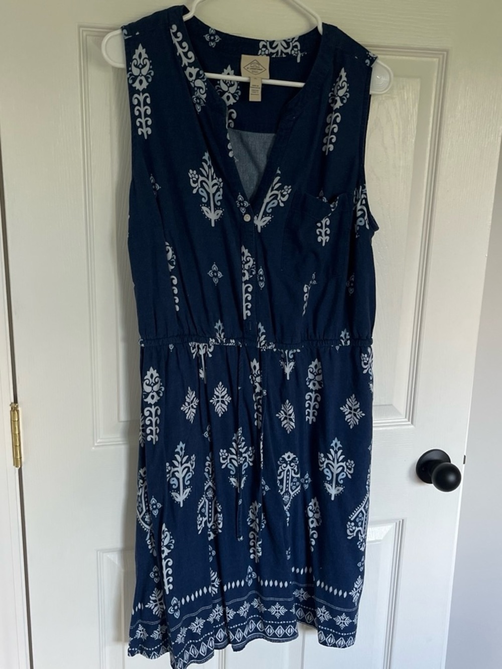 St John’s Bay Sleeveless Navy Blue Printed Sundress
